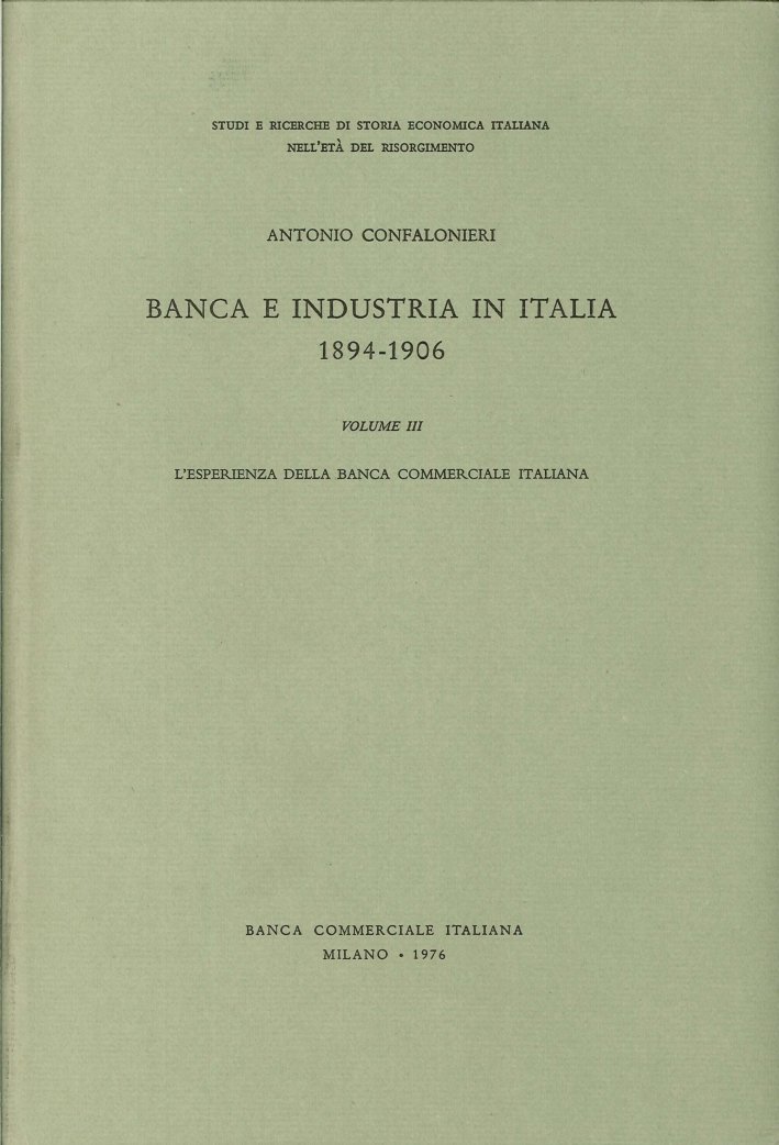 Banca e industria in Italia 1894-1906. Volume III: L'esperienza della …