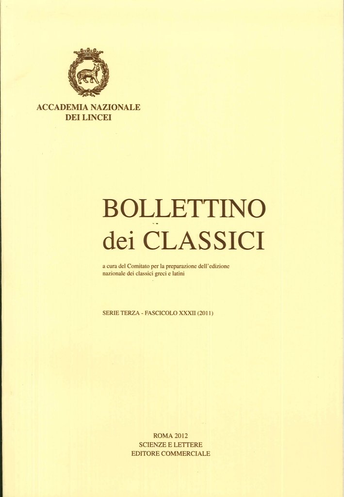 Bollettino dei Classici. Terza serie. 32. 2011