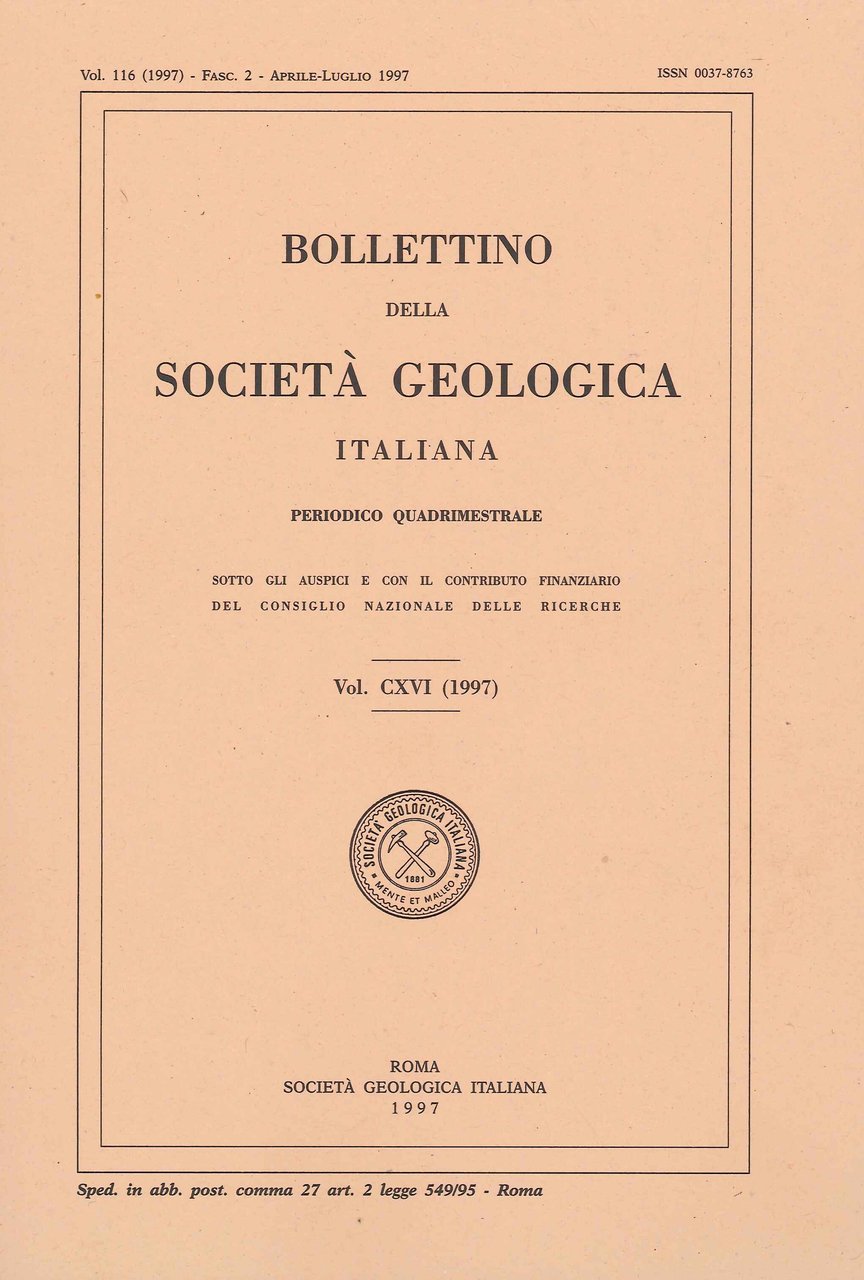 Bollettino della Società Geografica Italiana. Vol. 116. Aprile-Luglio. 1997. Fascicolo …