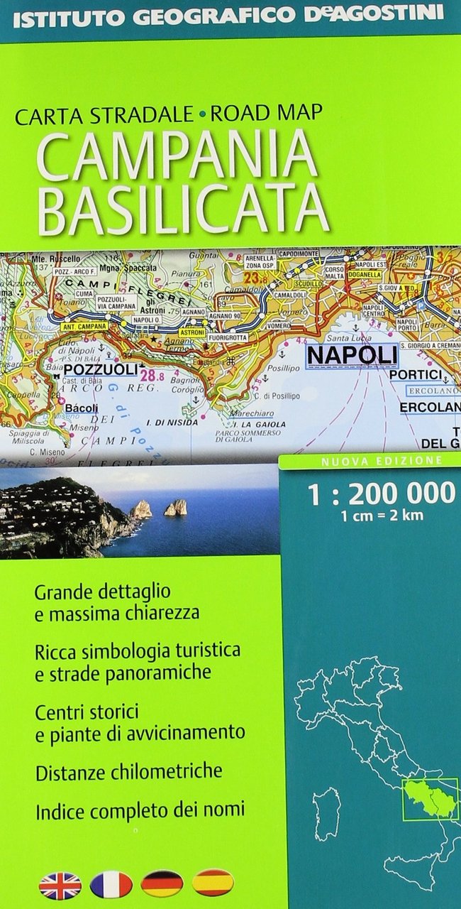 Campania e Basilicata 1:200.000. Ediz. multilingue