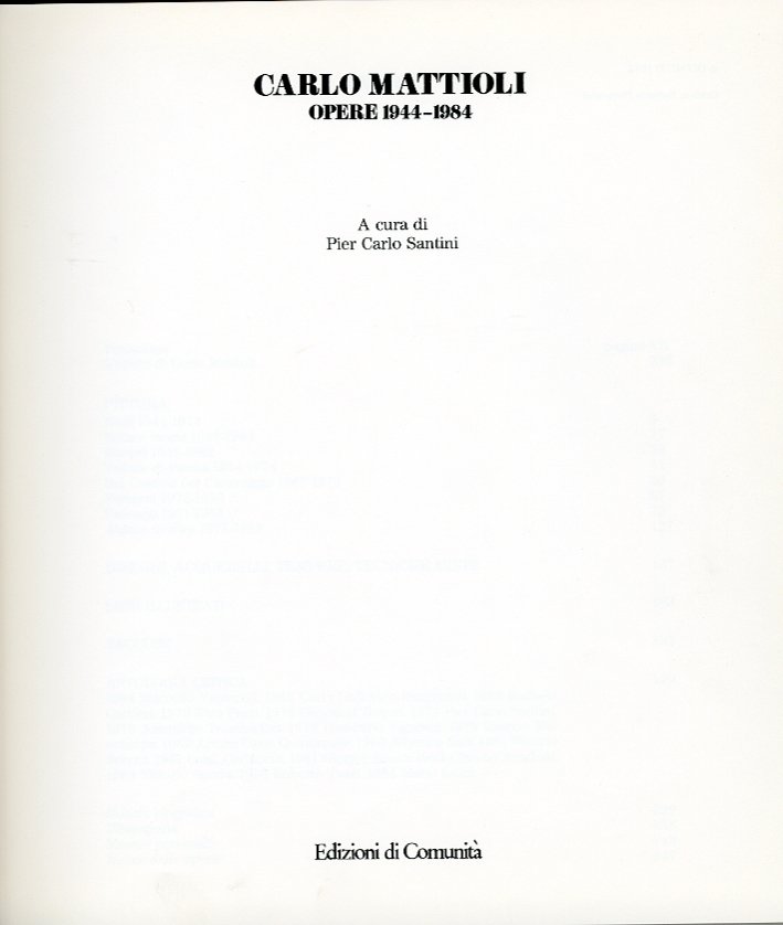 Carlo Mattioli. Opere 1944-1984