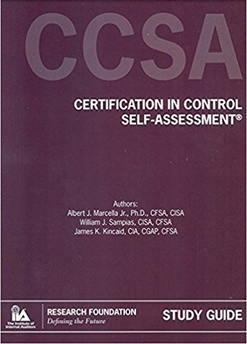 Certification in Control Self-Assessment (CCSA). Study Guide | Immagine principale