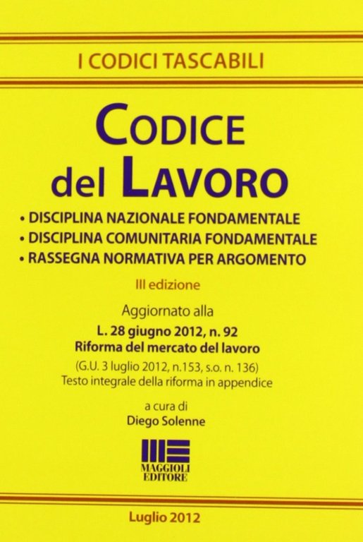 Codice Lavoro 2012 Tascabile | Immagine Gallery 2