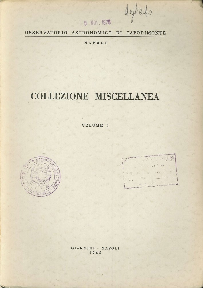 Collezione Miscellanea. Volume 1 | Immagine principale