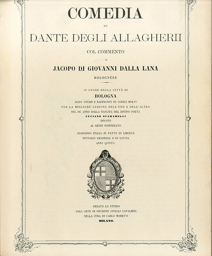 Comedia di Dante Degli Allagheri. La Divina Commedia. Inferno. Purgatorio. …