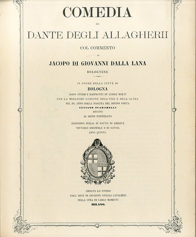 Comedia di Dante Degli Allagheri. La Divina Commedia. Inferno. Purgatorio. Paradiso