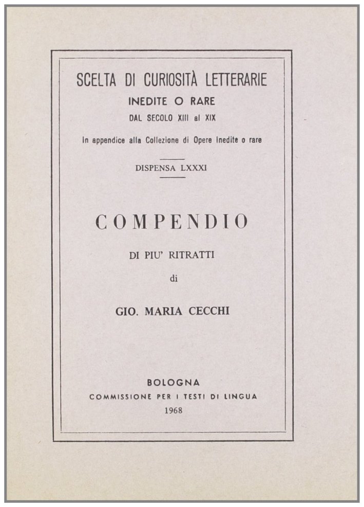 Compendio di più Ritratti di Gio. Maria Cecchi | Immagine principale