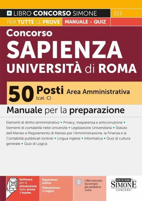 Concorso Sapienza Università di Roma 50 posti Area Amministrativa (Cat. …