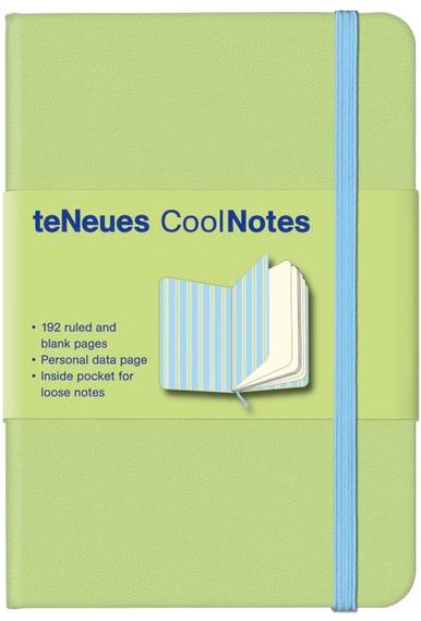 CoolNotes Small. Light Green Stripes Blue