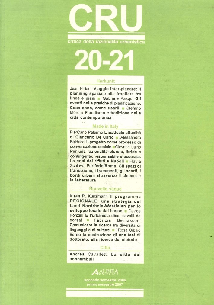 CRU - Critica della Razionalità Urbanistica. 20-21