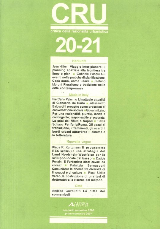 CRU - Critica della Razionalità Urbanistica. 20-21