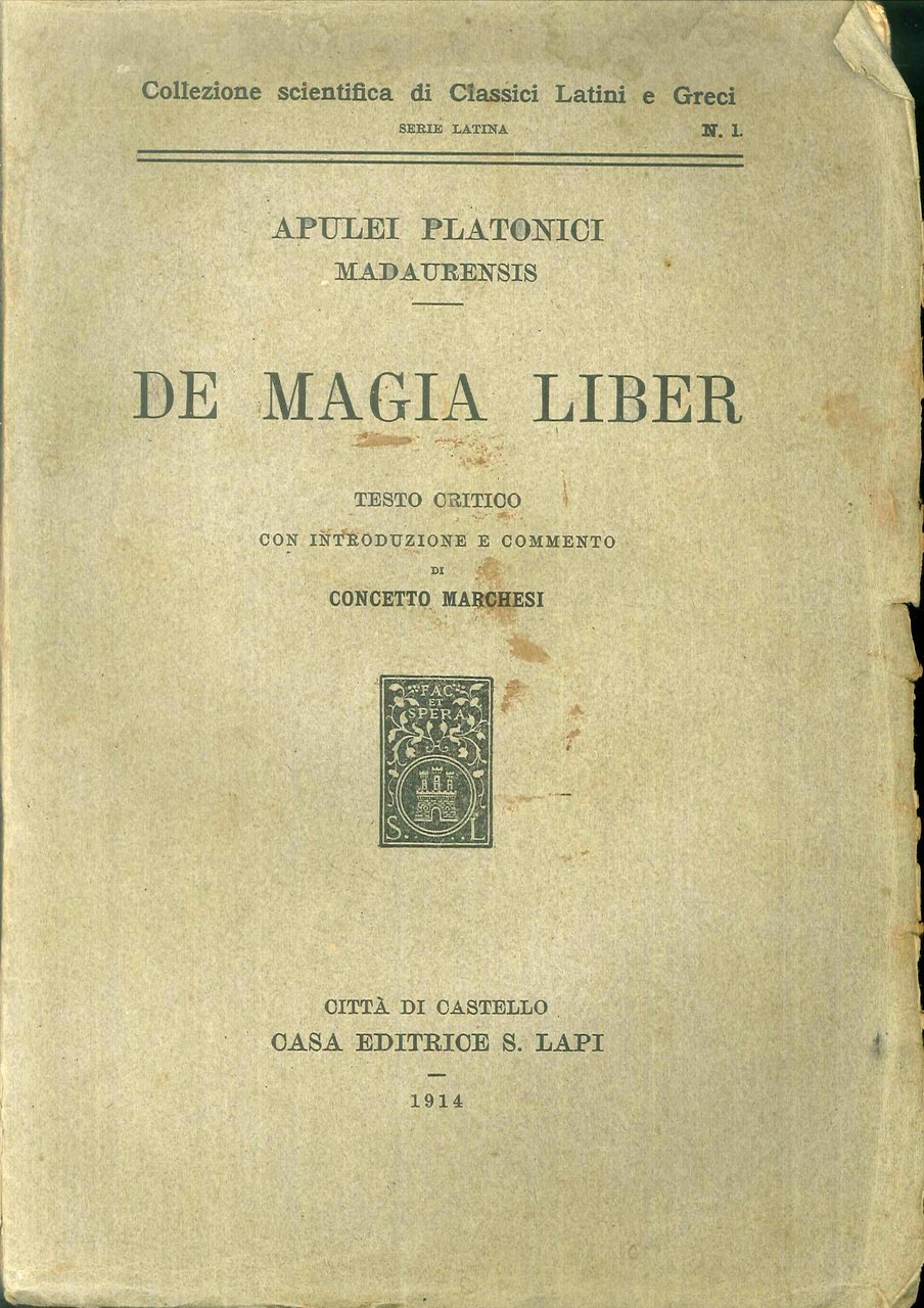 De Magia Liber., Città di Castello, Casa Tipografico - Editrice …