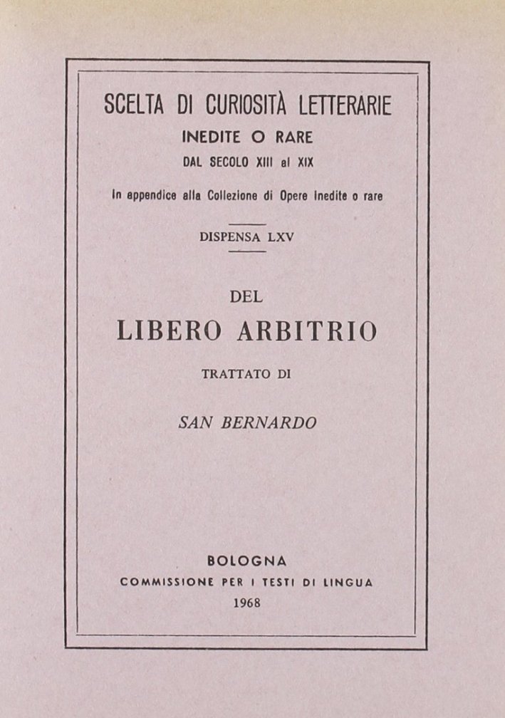 Del libero arbitrio (rist. anast.)