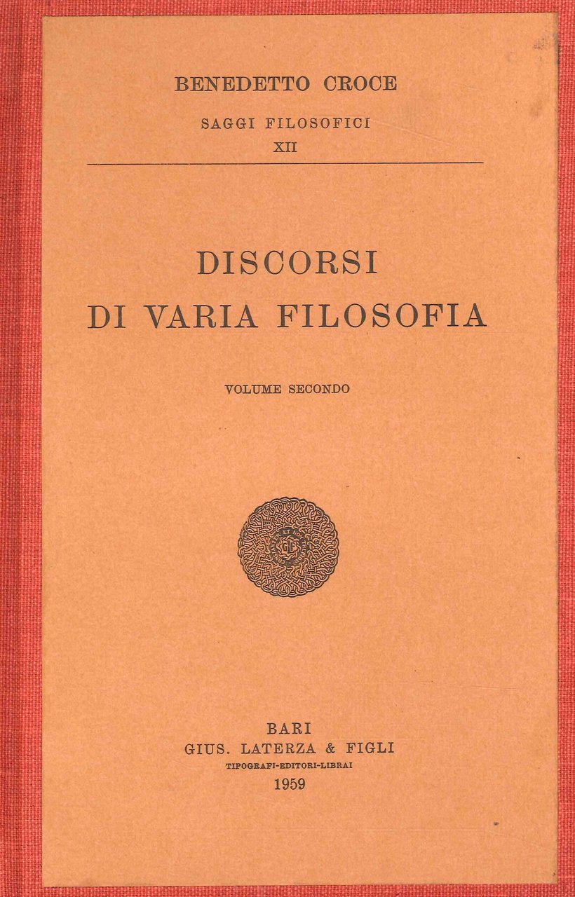Discorsi di varia filosofia. Volume Secondo | Immagine principale