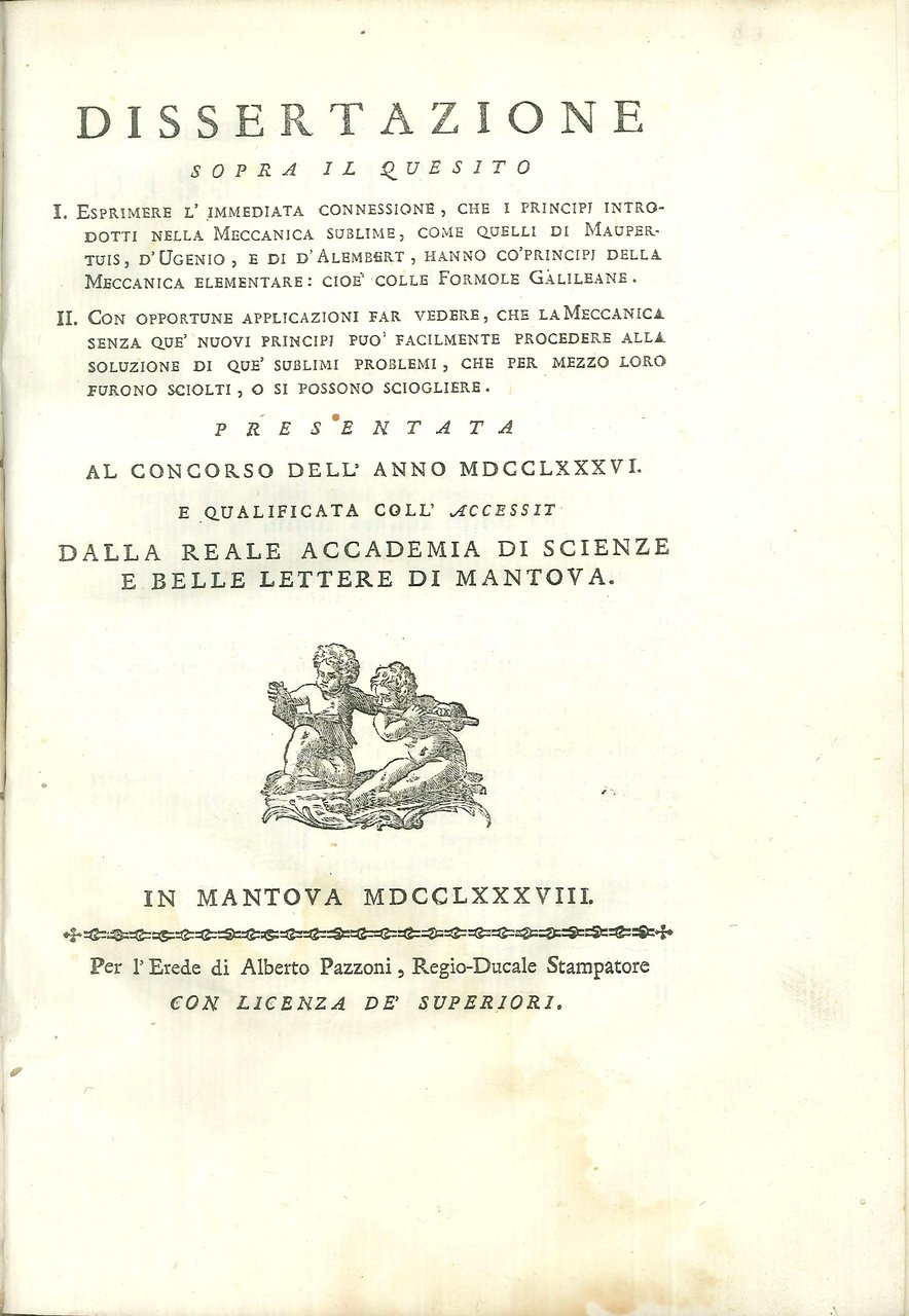 Dissertazione del Signor Abate Antonio Ludenna Presentata al Concorso dell'Anno …