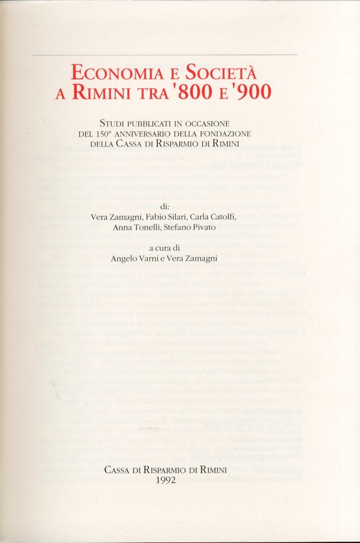 Economia e Società a Rimini tra '800 e '900