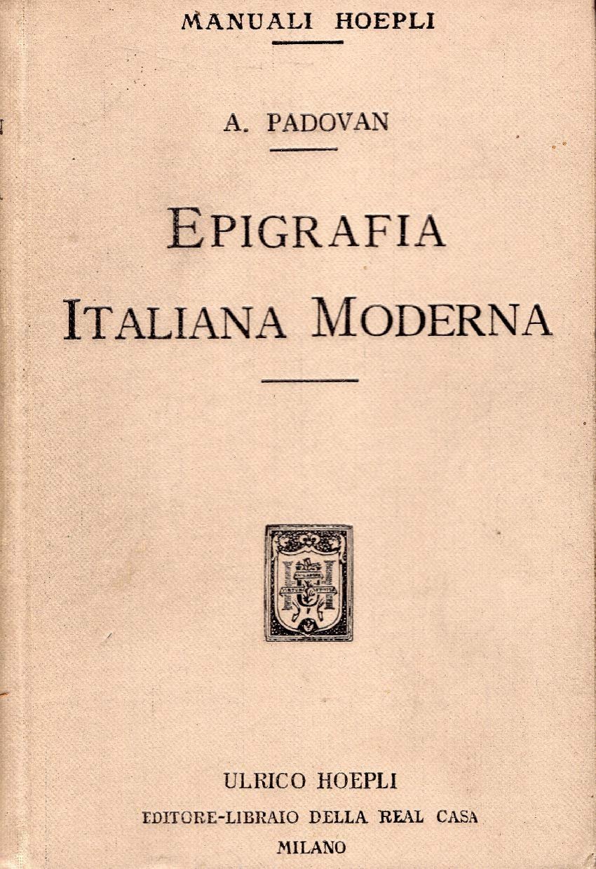 Epigrafia Italiana Moderna | Immagine principale