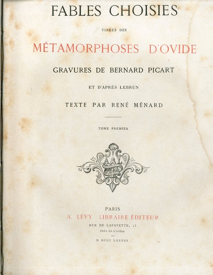 Fables Choisies Tirees des Metamorphoses d'Ovide
