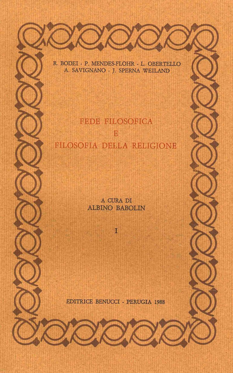 Fede filosofia e filosofia della religione. I. 25