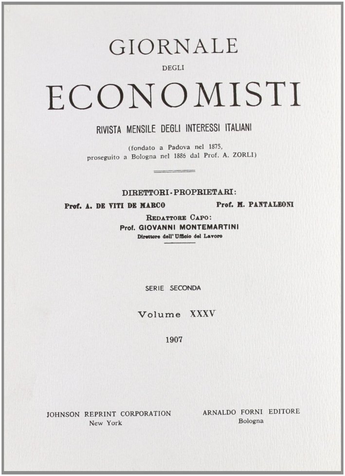 Giornale degli Economisti. 2" serie. Vol. 35 | Immagine principale