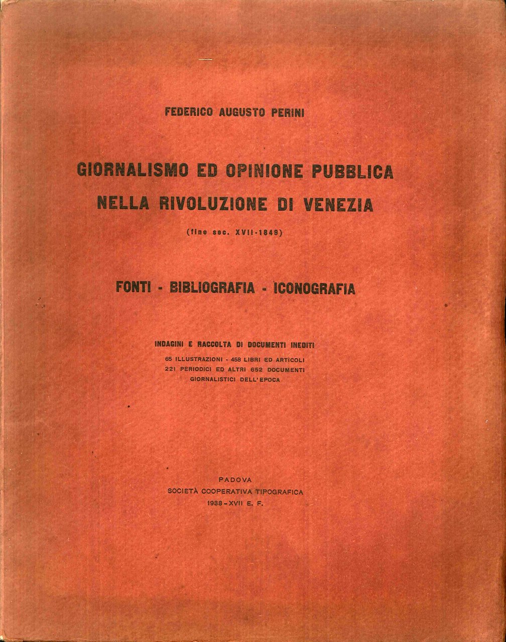 Giornalismo ed opinione pubblica nella Rivoluzione di Venezia (fine sec. …