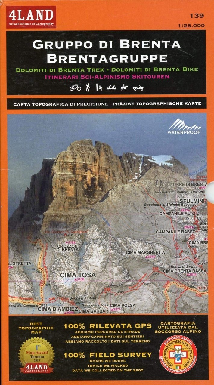 Gruppo di Brenta. Parco naturale Adamello Brenta. Carta escursionistica 1:25.000. … | Immagine principale