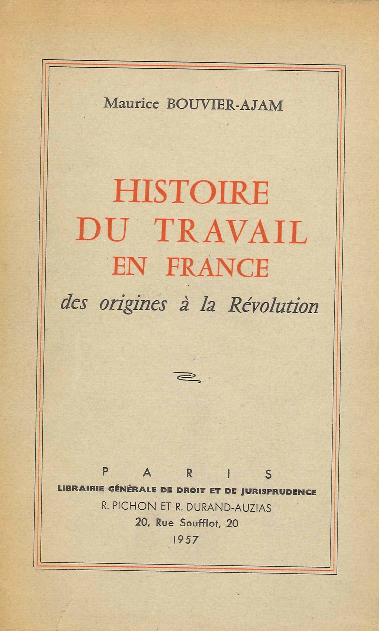 Histoire Du Travail En France. Des Origines À la Révolution | Immagine principale
