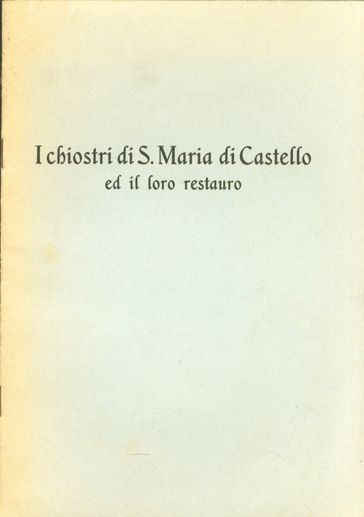 I Chiostri di S. Maria di Castello ed il loro …
