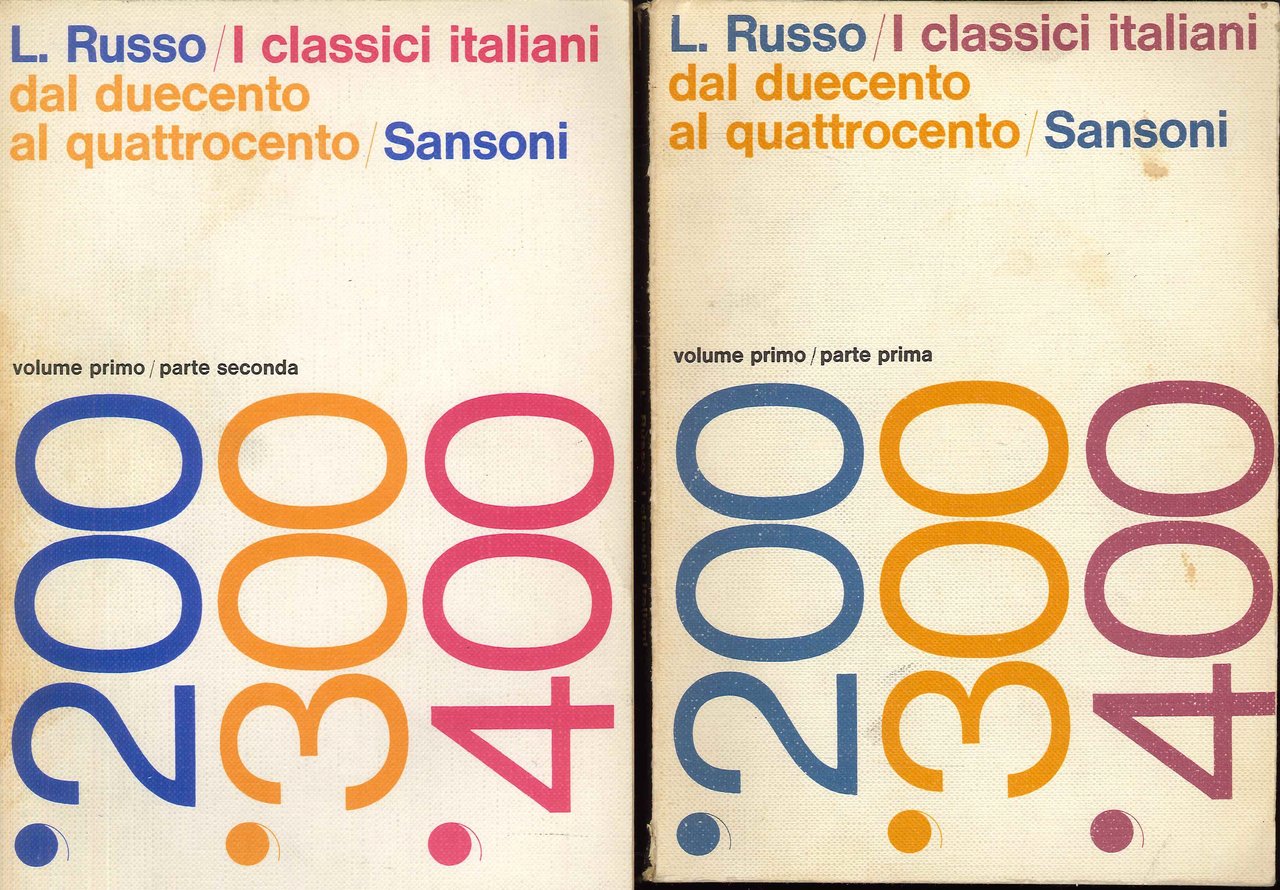 I classici italiani vol. 1 dal duecento al quattrocento - …