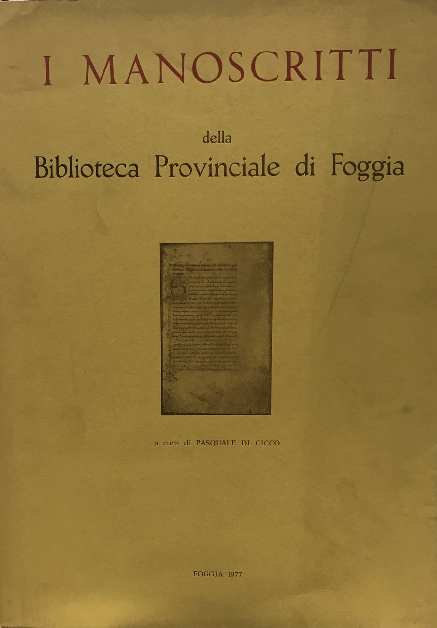 I manoscritti della biblioteca provinciale di Foggia | Immagine principale
