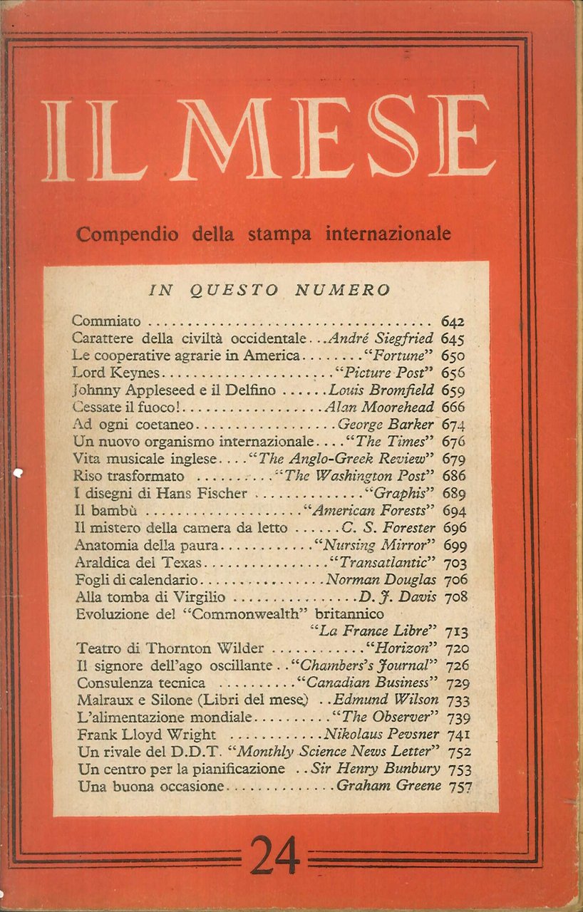 Il Mese. Compendio della Stampa Internazionale. Numero 24