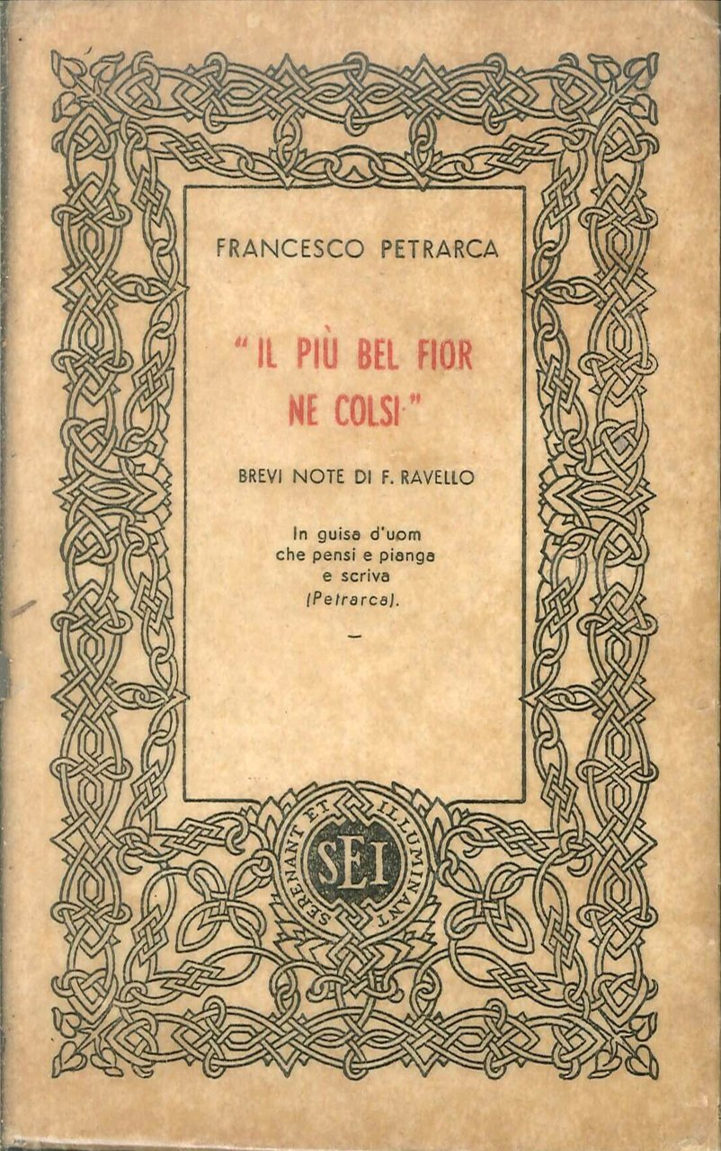"Il più bel fior ne colsi" / F. Petrarca ; … | Immagine principale