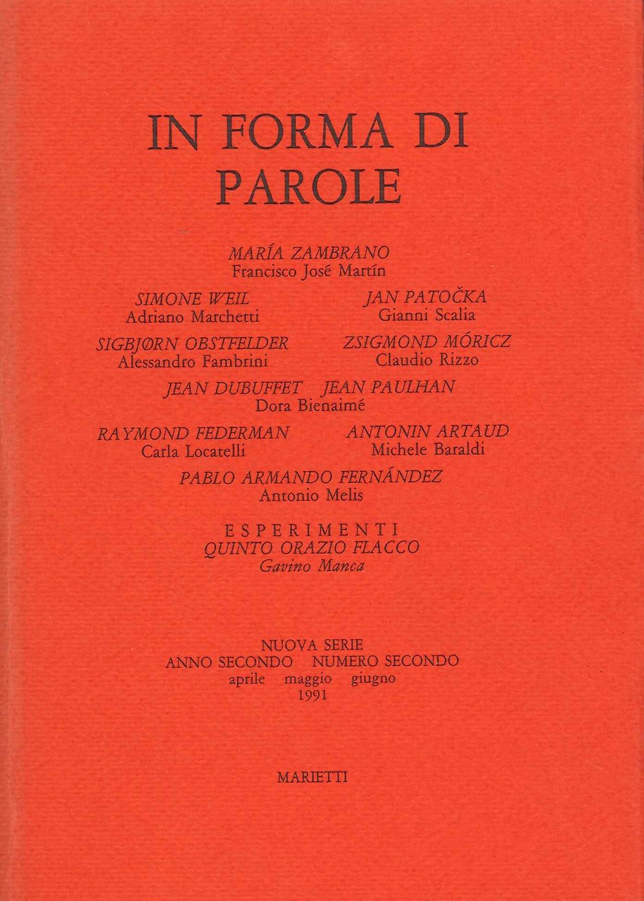 In forma di parole (1991). Vol. 2