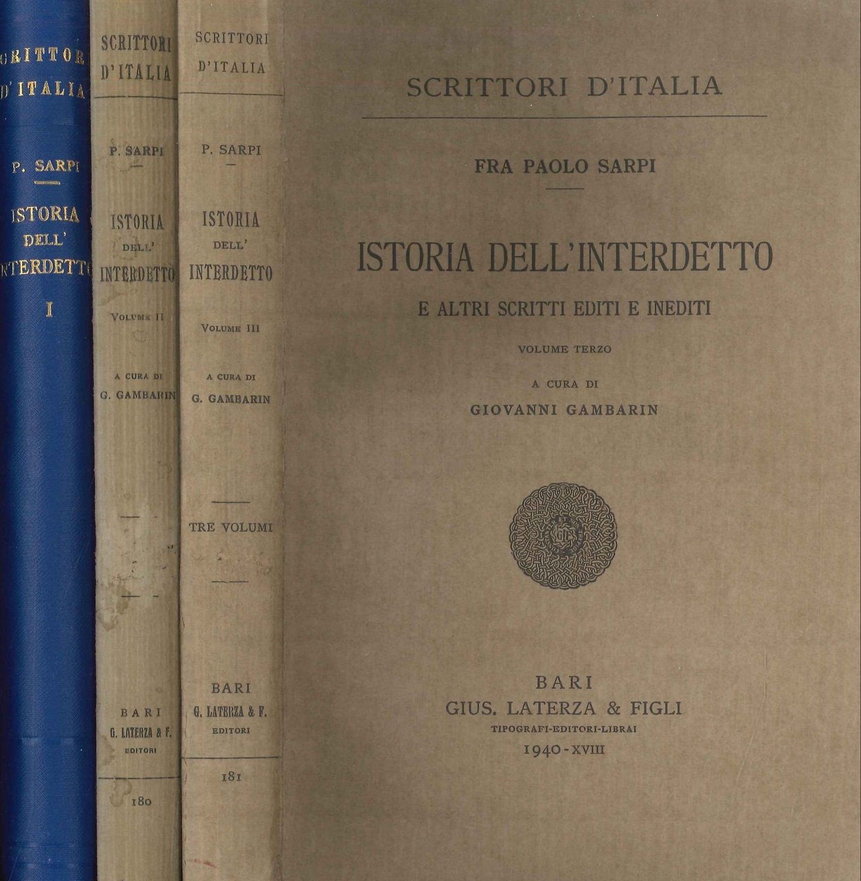 Istoria dell'Interdetto e Altri Scritti Editi e Inediti