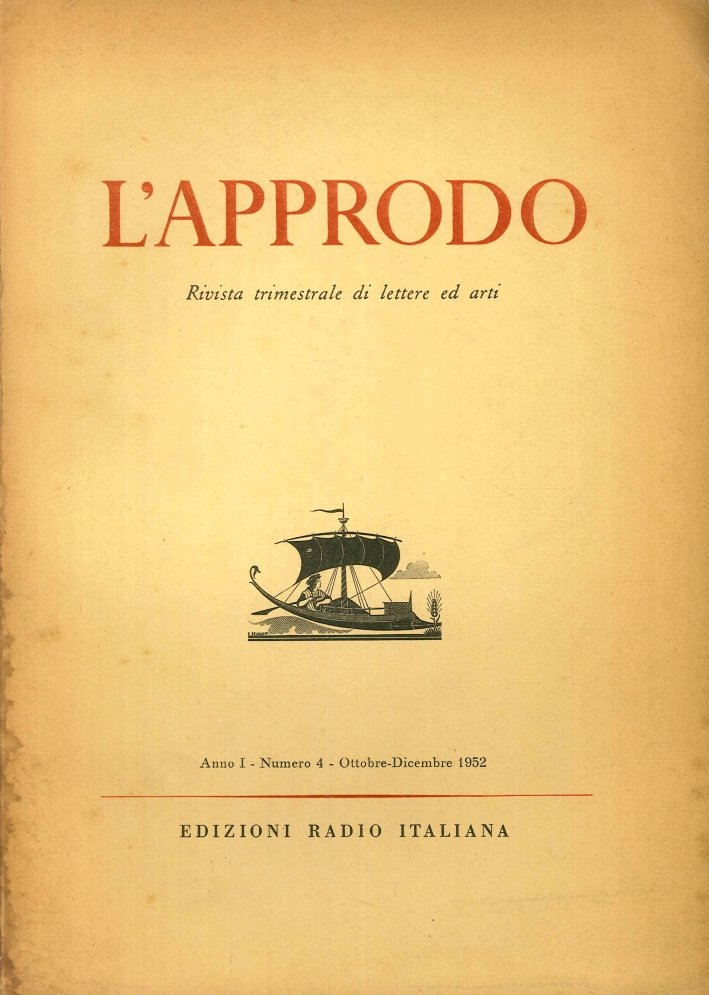 L'approdo. Rivista trimestrale di lettere ed arti. Anno I - … | Immagine principale