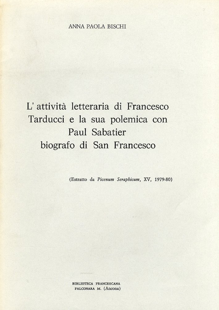 L'attività letteraria di Francesco Tarducci e la sua polemica con …