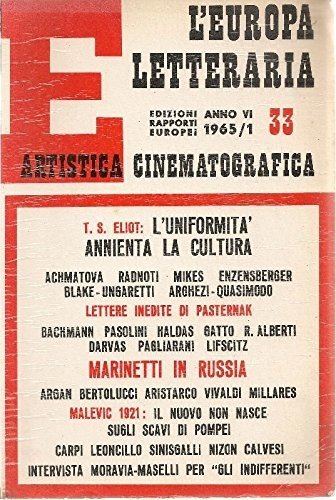 L'Europa Letteraria Artistica Cinematografica. Anno Vi, 1965/1, n.33.