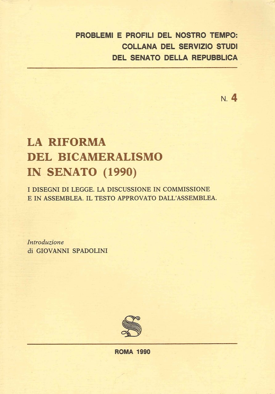 La riforma del bicameralismo in Senato (1990) | Immagine principale