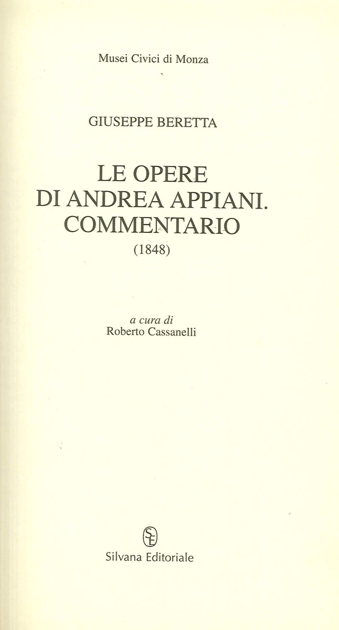 Le opere di Andrea Appiani. Commentario (1848)