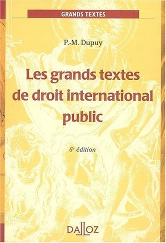 Les grands textes de droit international public. 6 èdition | Immagine principale
