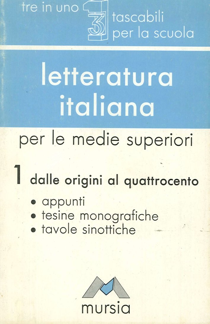 Letteratura italiana. Vol. 1
