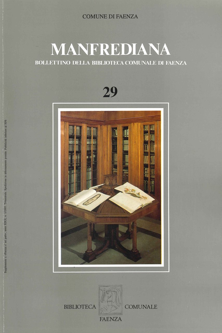 Manfrediana. Bollettino della Biblioteca Comunale di Faenza. Volume 29 | Immagine principale