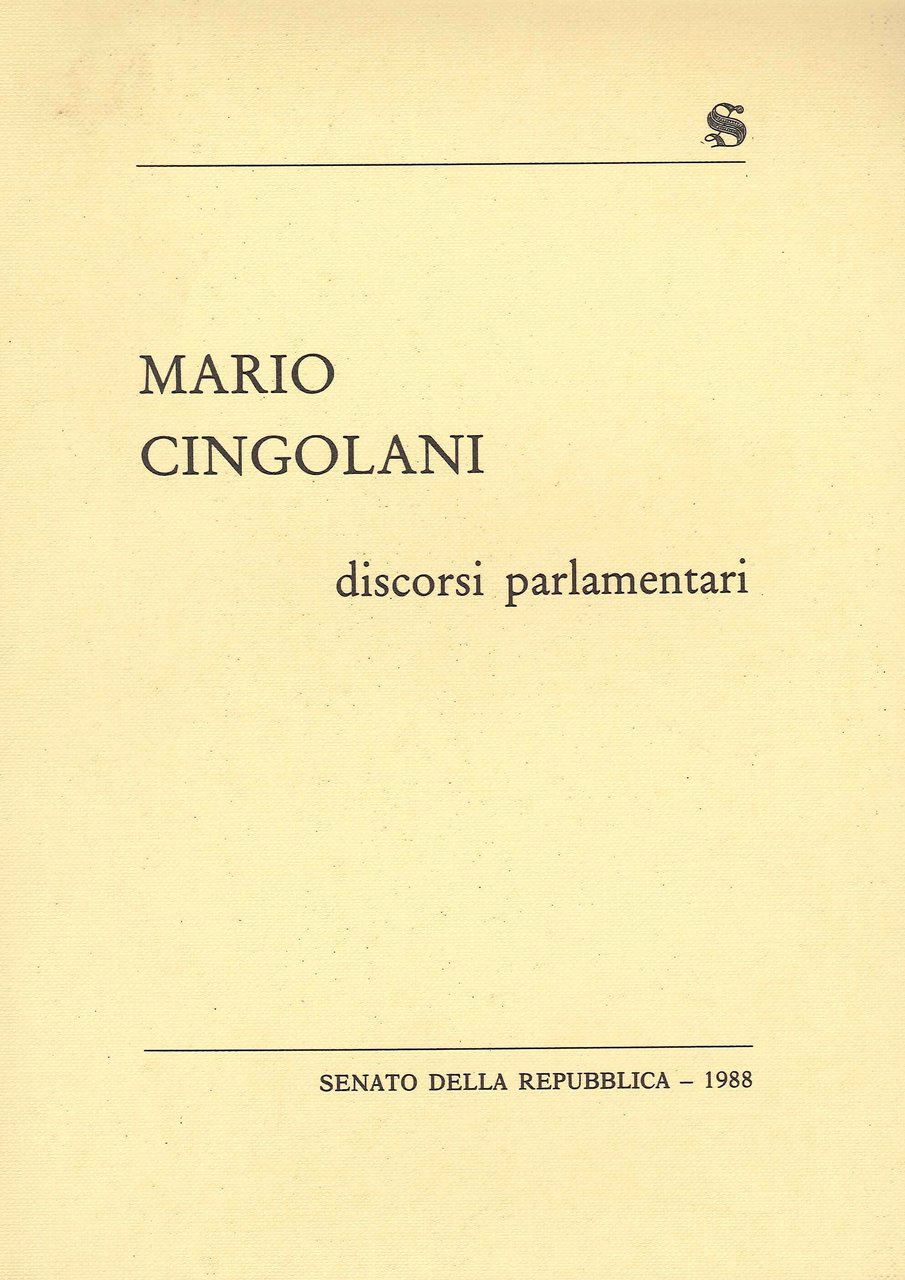 Mario Cingolani - Discorsi parlamentari | Immagine principale