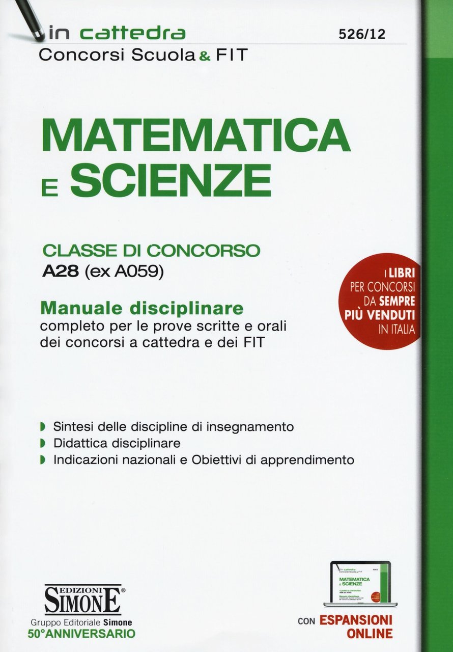 Matematica e scienze. Classe di concorso A28 (ex A059). Manuale … | Immagine principale