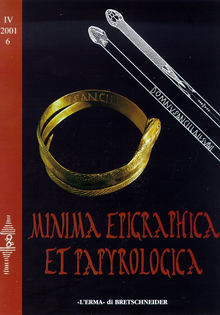 Minima epigraphica et papyrologica. Anno IV. Vol. 6 | Immagine principale