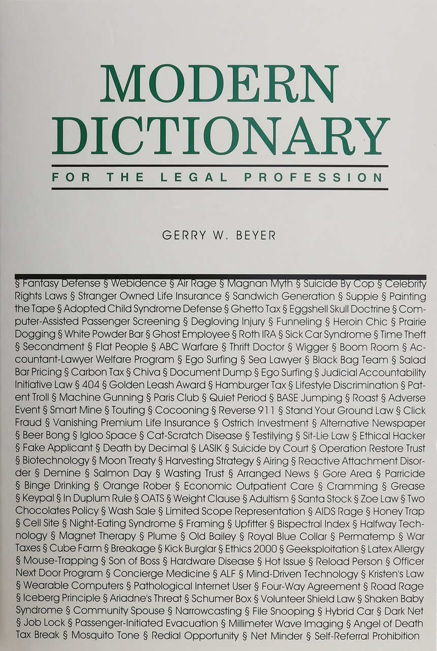 Modern Dictionary For the Legal Profession : With 1997 Supplement