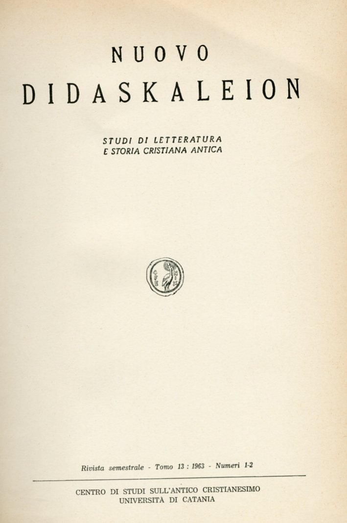 Nuovo Didaskaleion.XIII-XV 1963-1965 | Immagine principale