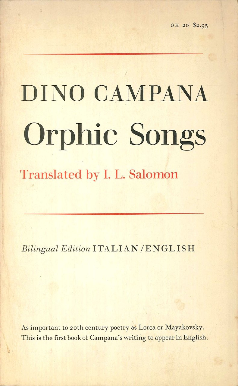 Orphic Songs. Dino Campana | Immagine principale