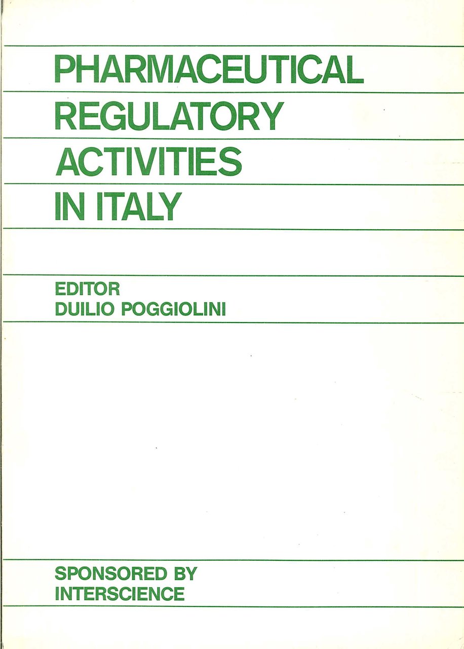 Pharmaceutical Regulatory Activities in Italy