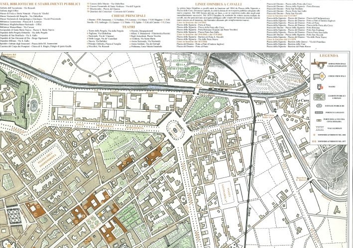 Pianta di Firenze Capitale del Regno d'Italia 1865-1871. Carta murale …